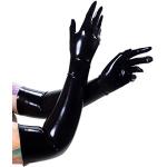 Rubberfashion - Paire de gants sexy en latex pour pratiques sexuelles - unisexe - longueur coude noir 0.4mm Large
