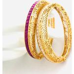 Bracelets en jonc de mariage en cristal avec rubis style ethnique 