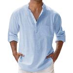 Chemises bleu marine en satin sans repassage à manches longues Taille S plus size look casual pour homme en promo 
