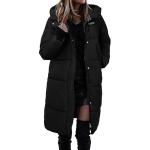 Vestes de ski d'automne noires en cuir synthétique à motif moutons imperméables à capuche sans manches Taille 3 XL plus size look casual pour femme 