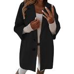 Parkas en duvet d'automne noires en fausse fourrure à capuche à manches trois-quart Taille XL plus size look casual pour femme 