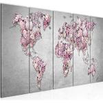Décors muraux roses imprimé carte du monde 