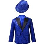 Vestes de costume bleues à paillettes look Hip Hop pour garçon de la boutique en ligne Amazon.fr 