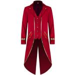 Vestes de costume rouges en daim Taille XXL look médiéval pour homme 
