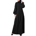 Robes de plage noires en satin maxi Taille L tall look casual pour femme 