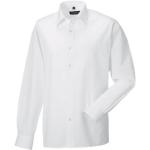 Chemises Russell Collection blanches en popeline à manches longues à manches longues col kent Taille M look casual pour homme 