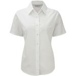 Chemises oxford Russell Collection blanches à manches courtes Taille XL classiques pour femme 