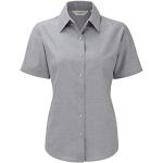 Chemises oxford Russell Collection argentées à manches courtes Taille XL classiques pour femme 