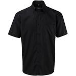Chemises Russell Collection noires en coton à manches courtes à manches courtes Taille XL look business pour homme 