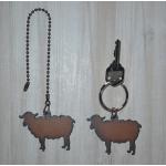 Porte-clés gris en métal à motif moutons personnalisés 