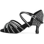Chaussures de danse de salon noires en daim à strass Pointure 39 look casual pour femme 
