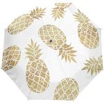 Parapluies pliants dorés tropicaux à motif ananas Taille L look fashion 