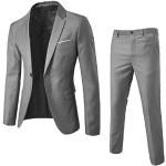 Vestes de costume grises stretch Taille XXL plus size look sportif pour homme 