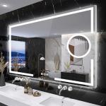 Miroirs muraux argentés lumineux diamètre 70 cm modernes 