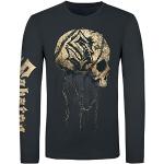 Sabaton Barbed Wire Skull Homme T-Shirt Manches Longues Noir L 100% Coton Regular/Coupe Standard