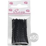 Sabrina Lot 50 Rosy 40 invis cm.6 Noir 377/fourche Accessoire pour Cheveux, Multicolore, Unique