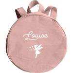 Sacs à dos personnalisés Les griottes rose pastel en coton made in France pour fille 