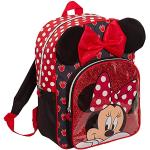 Sacs à dos scolaires rouges à pois en peluche Mickey Mouse Club Minnie Mouse classiques pour enfant 