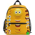 Sacs à dos scolaires multicolores Emoji avec bretelles matelassées look fashion pour enfant 