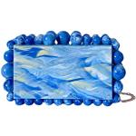 Pochettes bleues à perles de soirée look fashion pour femme 