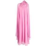 Robes longues fleuries de soirée rose bonbon à fleurs maxi pour femme 