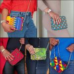 Sacs à main multicolores imprimé africain matelassés style ethnique pour femme 