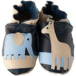 Chaussures bleu marine en cuir à motif éléphants en cuir pour enfant 