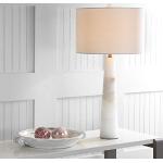 Safavieh Lampe de table Blanc avec abat-jour : 100% coton/socle : Alabaster