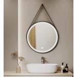 Miroirs muraux blancs en aluminium lumineux diamètre 60 cm 