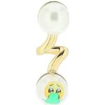 Boucles d'oreilles en perles multicolores en or à perles 24 carats Emoji look Kawaii pour femme 