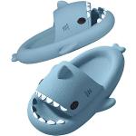 Claquettes de piscine Saguaro bleues à motif requins à bouts ouverts Pointure 47 look fashion 