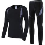 SAGUARO Ensemble de sous-Vêtements Thermiques Femme Base Layer sous-Vêtements Ski pour L'entraînement Randonnée Noir GR.40
