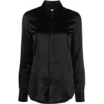 Chemises de créateur Saint Laurent Paris noires en soie à manches longues Taille XXS classiques pour femme 