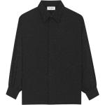 Chemises de créateur Saint Laurent Paris noires à effet léopard en viscose imprimées bio à manches longues pour homme 