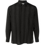 Chemises de créateur Saint Laurent Paris noires à pois imprimées à manches longues classiques pour homme 