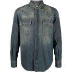Chemises en jean de créateur Saint Laurent Paris bleues bio éco-responsable à manches longues classiques pour homme 