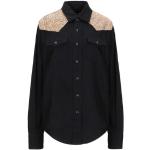 Chemises en jean de créateur Saint Laurent Paris noires en cuir de veau à manches longues Taille XS classiques pour femme 