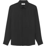 Chemises de créateur Saint Laurent Paris noires en soie à manches longues classiques pour homme 