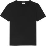 T-shirts col rond de créateur Saint Laurent Paris noirs en jersey à manches courtes à col rond pour femme 