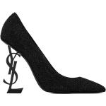 Escarpins de créateur Saint Laurent Paris noirs à strass en cuir Pointure 39 pour femme 