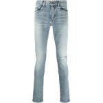 Jeans skinny de créateur Saint Laurent Paris bleus en cuir de veau délavés W33 L28 
