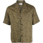 Chemises de créateur Saint Laurent Paris à effet léopard en lyocell imprimées éco-responsable à manches courtes classiques pour homme 