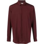 Chemises de créateur Saint Laurent Paris rouge bordeaux en soie à manches longues classiques pour homme 