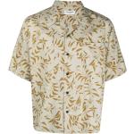 Chemises de créateur Saint Laurent Paris kaki en lyocell à motif palmier imprimées éco-responsable à manches courtes pour homme 