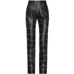 Pantalons taille haute de créateur Saint Laurent Paris noirs en cuir d'agneau Taille XXL pour femme 
