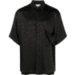 Chemises de créateur Saint Laurent Paris noires imprimées bio à manches courtes pour homme 