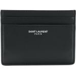 Porte-cartes en cuir de créateur Saint Laurent Paris noirs à logo en cuir classiques pour homme 