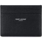 Porte-cartes en cuir de créateur Saint Laurent Paris noirs en cuir pour homme 