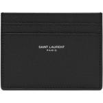Porte-cartes en cuir de créateur Saint Laurent Paris noirs en cuir pour homme 