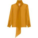 Chemises de créateur Saint Laurent Paris jaune moutarde en soie à manches longues pour homme 